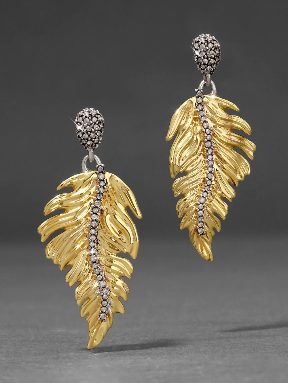 Alexis Bittar Pavé Feather Drop Earrings